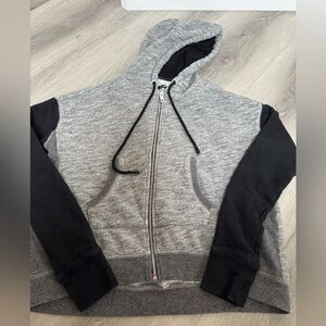 Rag & Bone Georgia Hoodie full zip terry sweatshirt Black & Gray size S